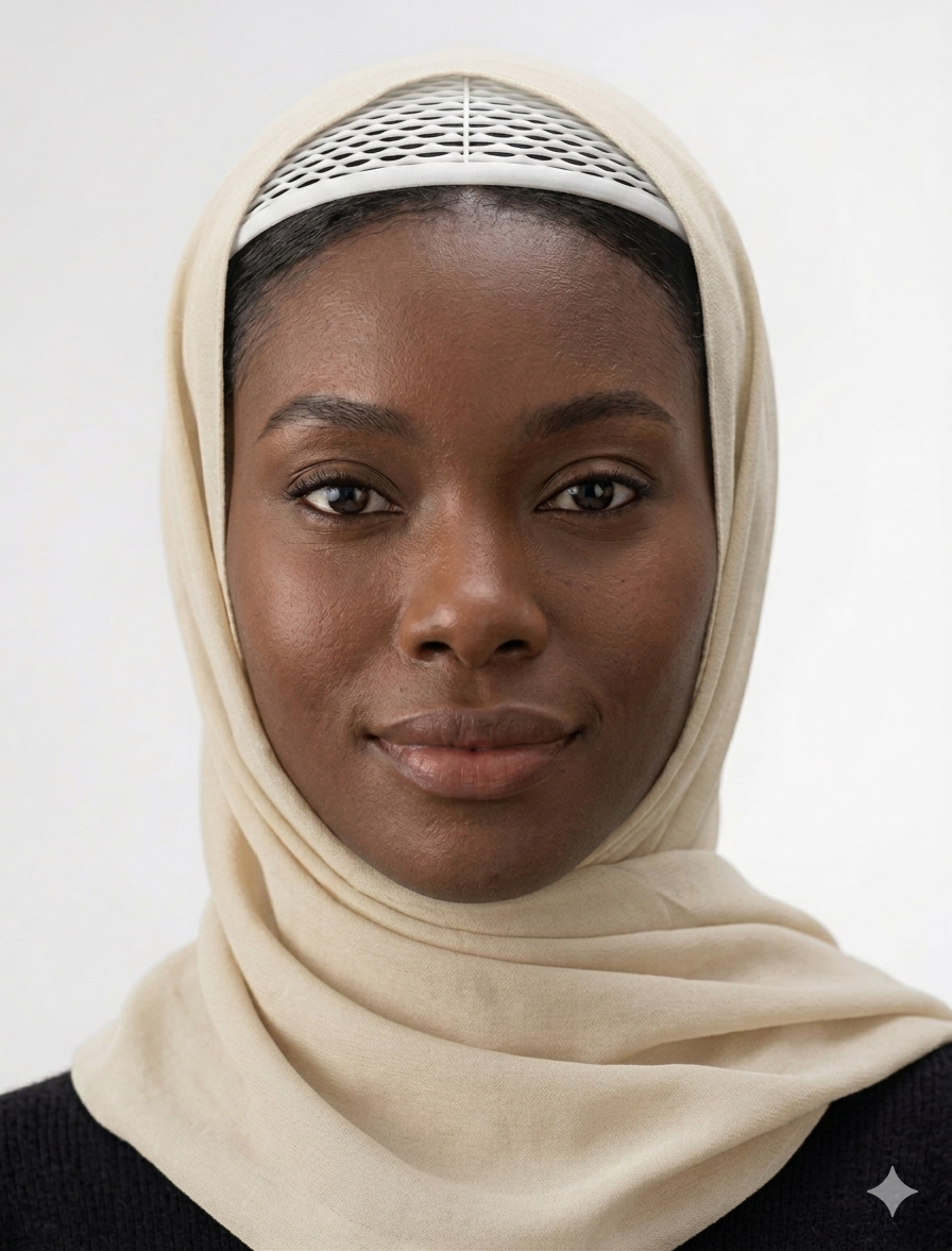 Bonebu Gray Colored Bonnet with Non-Slip Structure - Comfortable and Practical Scarf Stabilizer