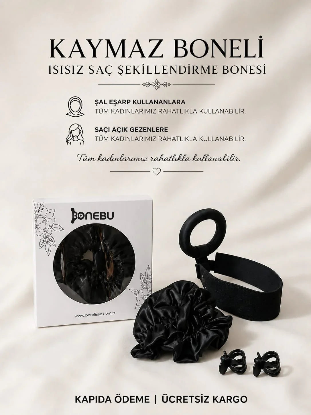 Bonebu Siyah Saç Şekillendirici Pro - Bonebu